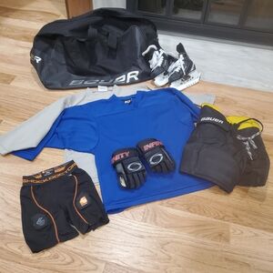 Bauer/CCM Kids Hockey Gear Set - Blue, Black, Yellow